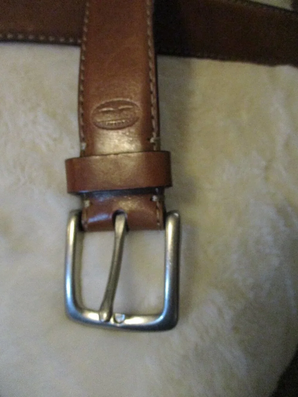 Fossil belt  Brown Leather top stitch 38